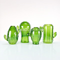 Vase Cactus En Verre Vert.